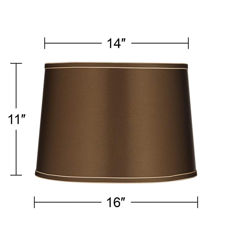 Image 7 Sydnee Brown Satin with Trim Drum Shade 14x16x11 (Spider) more views