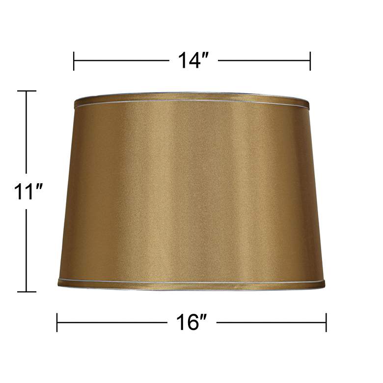 Image 5 Sydnee Gold with Silver Trim Drum Shade 14x16x11 (Spider) more views