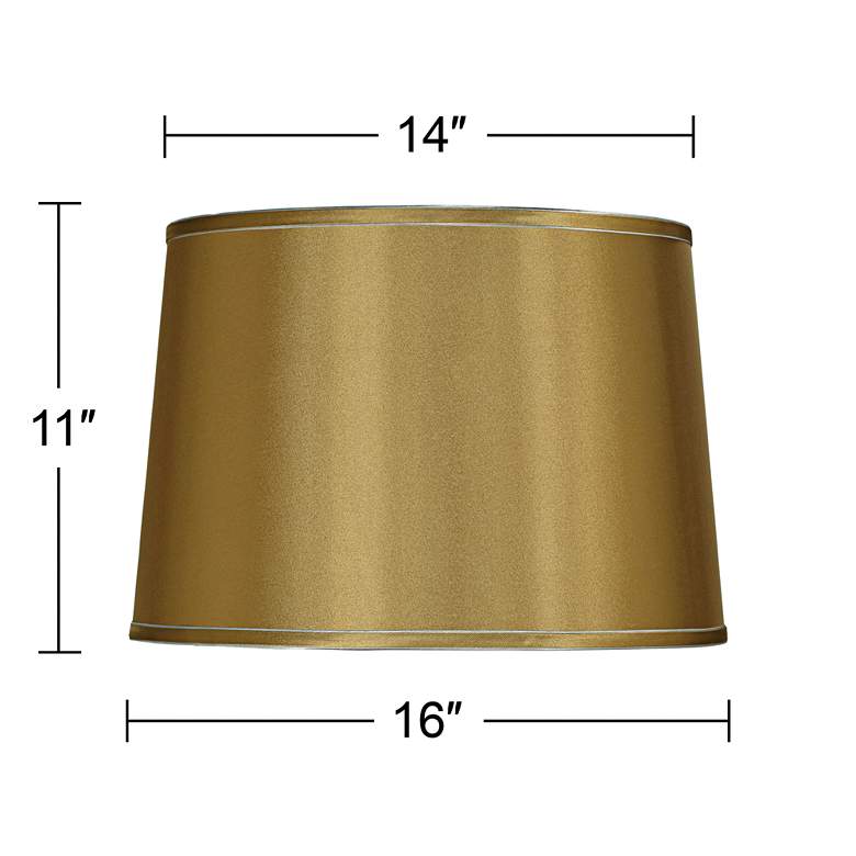 Image 5 Sydnee Gold with Silver Trim Drum Shade 14x16x11 (Spider) more views