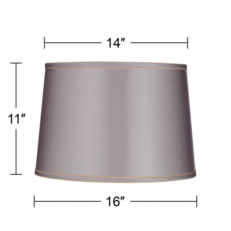 Image 7 Sydnee Gray Fabric with Trim Drum Shade 14x16x11 (Spider) more views