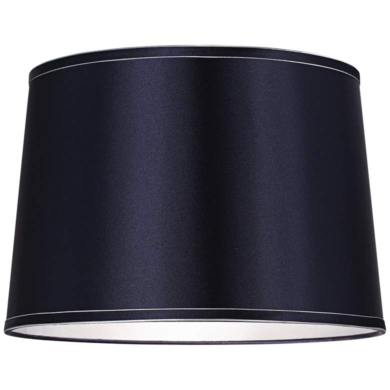 Image 3 Sydnee Navy with Silver Trim Drum Shade 14x16x11 (Spider) more views