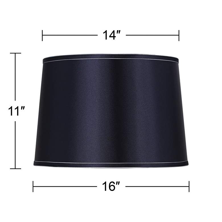 Image 5 Sydnee Navy with Silver Trim Drum Shade 14x16x11 (Spider) more views