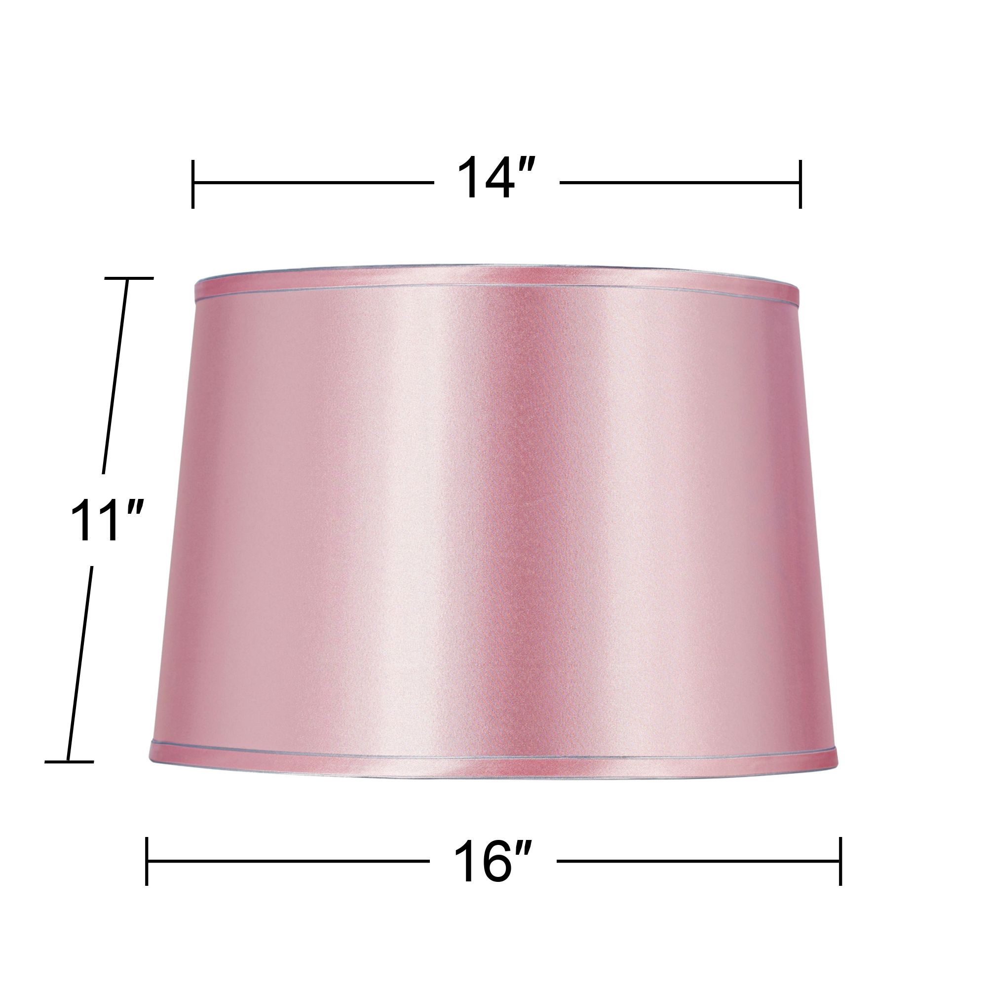 Sydnee Pale Pink Satin Drum Lamp Shade 14x16x11 (Spider) 8G333