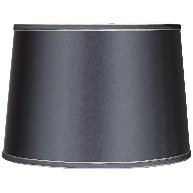 Image 1 Sydnee Satin Dark Gray Drum Lamp Shade 14x16x11 (Spider)