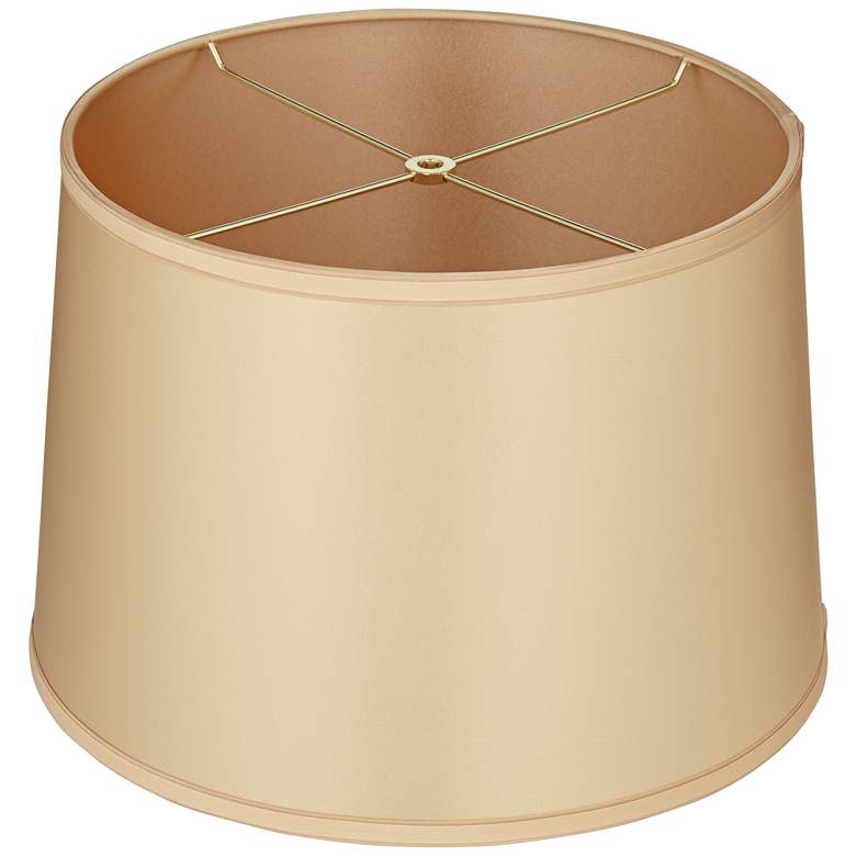 Image 4 Sydnee Satin Gold with Trim Drum Shade 14x16x11 (Spider) more views