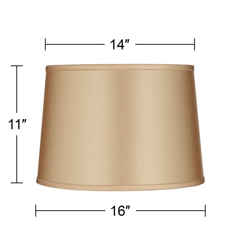 Image 7 Sydnee Satin Gold with Trim Drum Shade 14x16x11 (Spider) more views