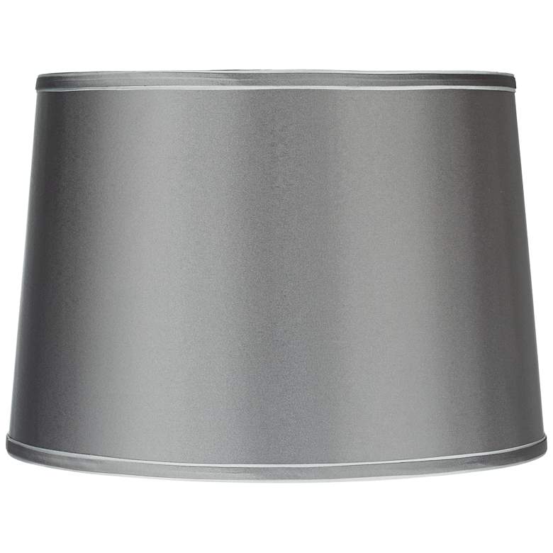 Image 1 Sydnee Satin Lamp Shade in Charcoal Gray 14x16x11 (Spider)