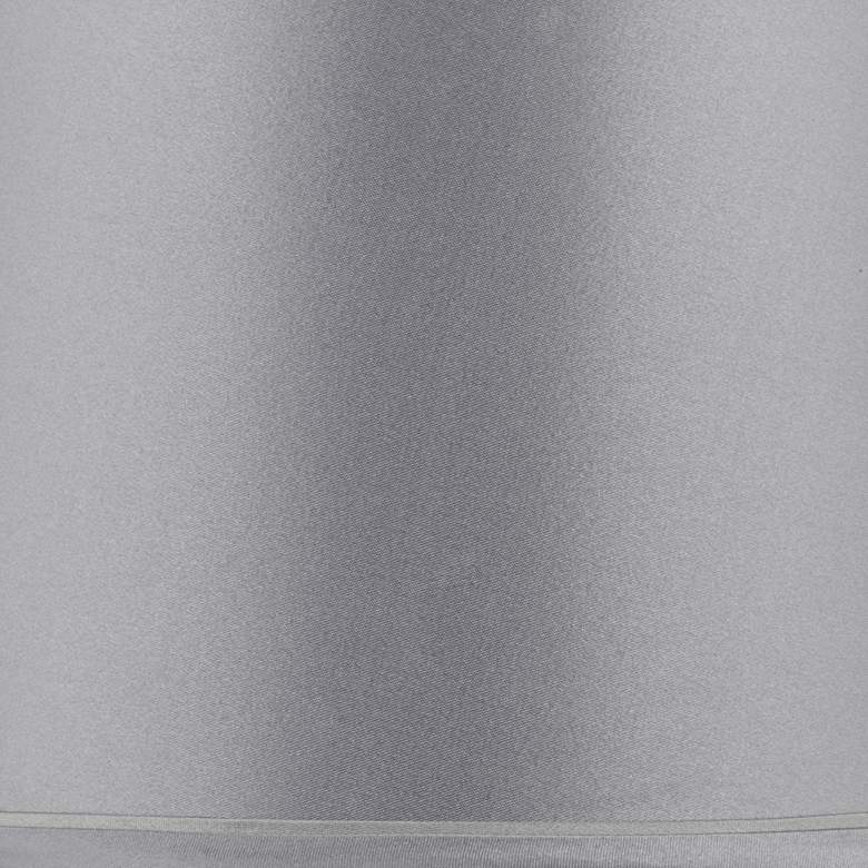 Image 2 Sydnee Satin Light Gray Drum Lamp Shade 14x16x11 (Spider) more views