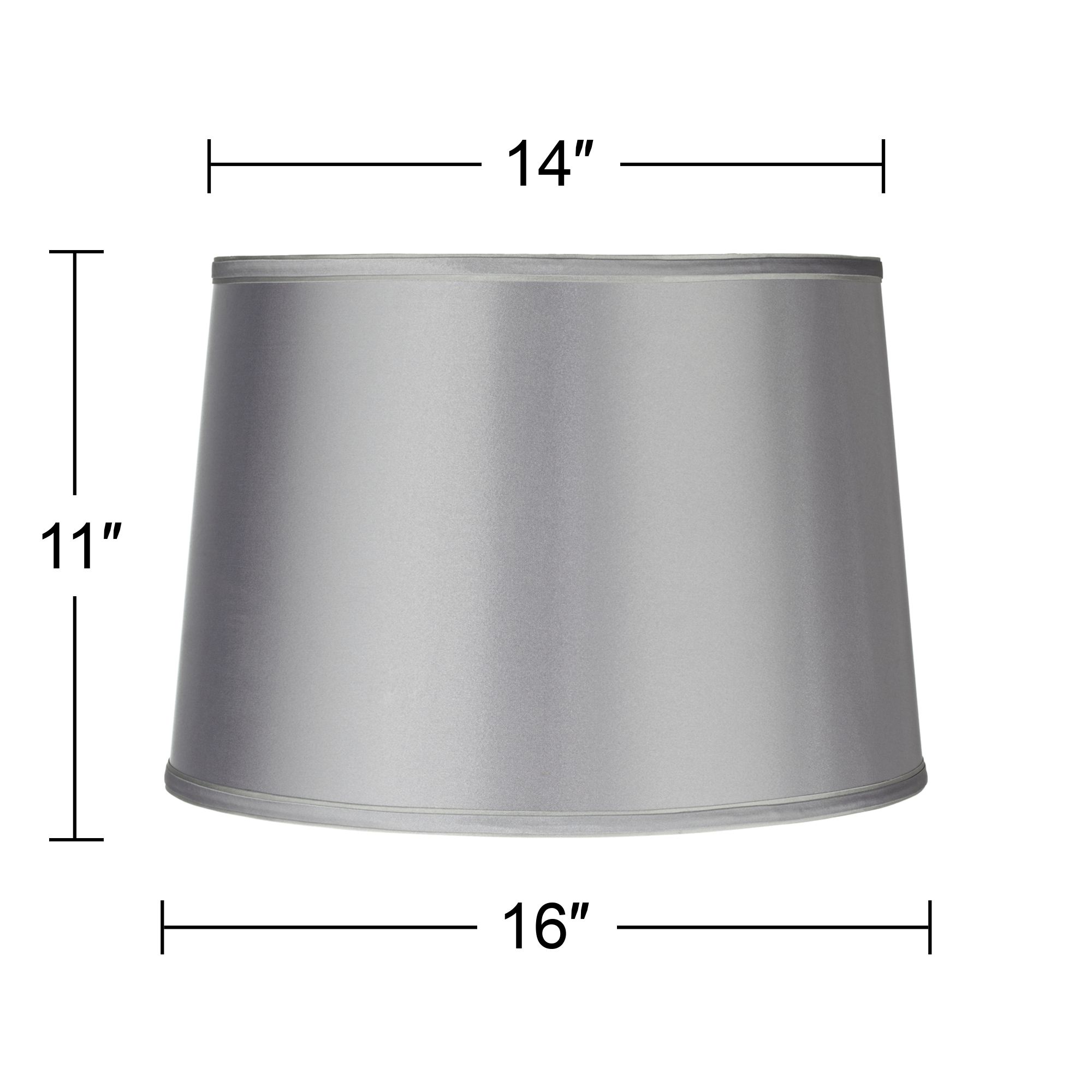 Sydnee Satin Light Gray Drum Lamp Shade 14x16x11 (Spider) Y5644