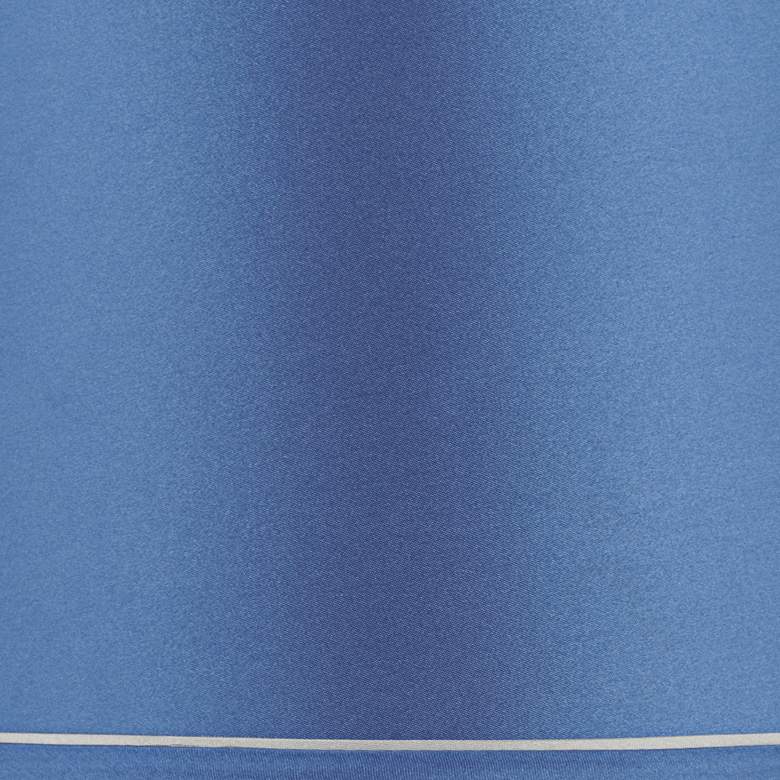 Image 2 Sydnee Satin Medium Blue Drum Lamp Shade 14x16x11 (Spider) more views