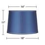 Sydnee Satin Medium Blue Drum Lamp Shade 14x16x11 (Spider)