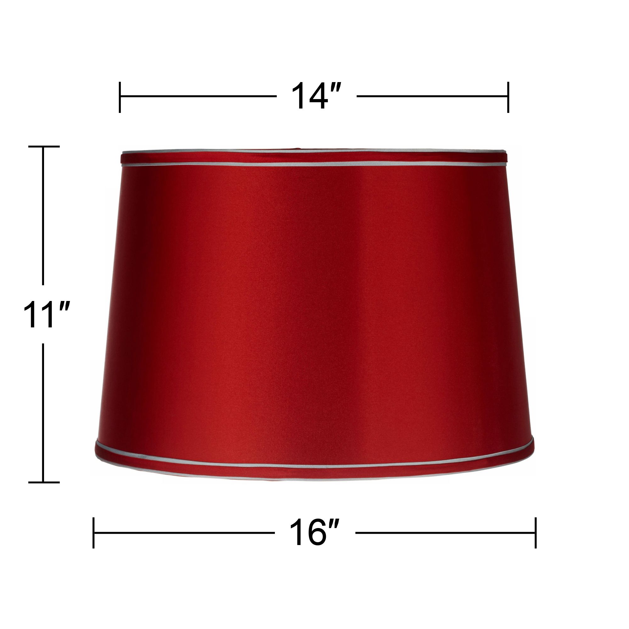 Sydnee Satin Red Drum Lamp Shade 14x16x11 (Spider) Y5651 Lamps Plus
