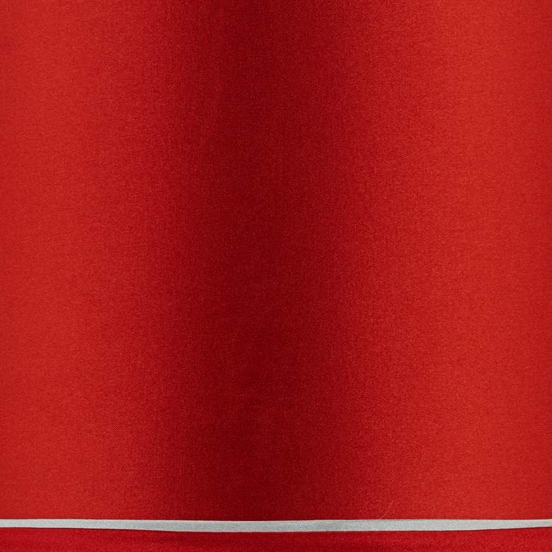 Image 2 Sydnee Satin Red Silver Trim Drum Lamp Shade 14x16x11 (Spider) more views