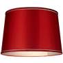 3_Sydnee Satin Red Silver Trim Drum Lamp Shade 14x16x11 (Spider) more views