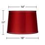 5_Sydnee Satin Red Silver Trim Drum Lamp Shade 14x16x11 (Spider) more views