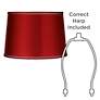 6_Sydnee Satin Red Silver Trim Drum Lamp Shade 14x16x11 (Spider) more views