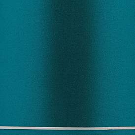 Image2 of Sydnee Satin Teal Blue Drum Lamp Shade 14x16x11 (Spider) more views