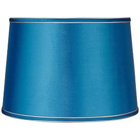 Image1 of Sydnee Satin Turquoise Drum Lamp Shade 14x16x11 (Spider)