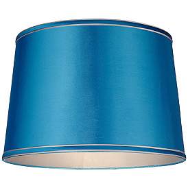 Image2 of Sydnee Satin Turquoise Drum Lamp Shade 14x16x11 (Spider) more views