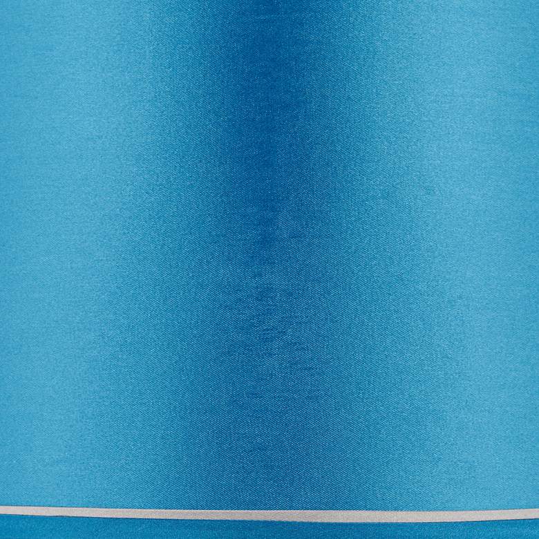 Image 4 Sydnee Satin Turquoise Drum Lamp Shade 14x16x11 (Spider) more views
