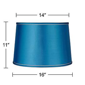 Image5 of Sydnee Satin Turquoise Drum Lamp Shade 14x16x11 (Spider) more views