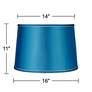 Sydnee Satin Turquoise Drum Lamp Shade 14x16x11 (Spider)