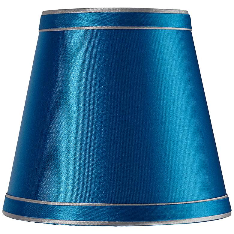 Image 1 Sydnee Satin Turquoise Lamp Shade 3.5x5x5 (Clip-on)