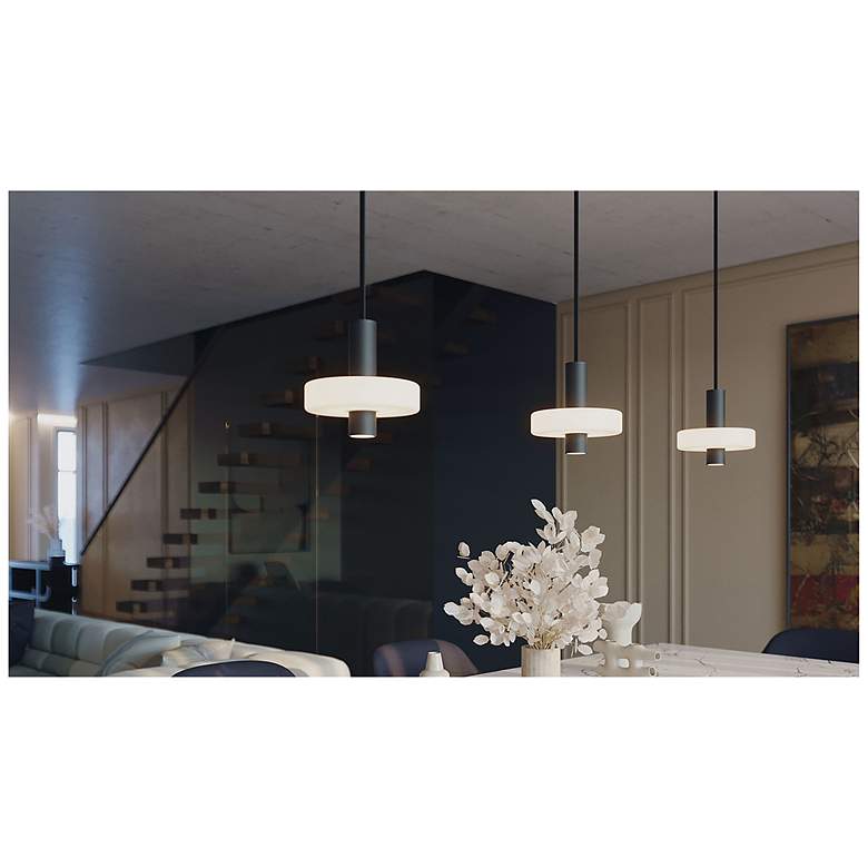 Image 2 Sydney 10" Wide Black LED Pendant more views