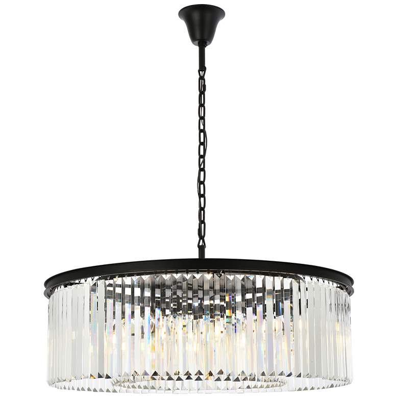Image 2 Sydney 10 Lt Matte Black Chandelier Clear