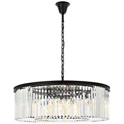 Sydney 10 Lt Matte Black Chandelier Clear