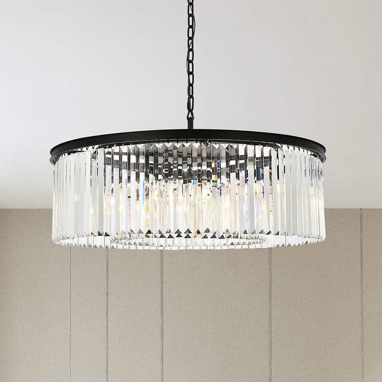 Image 1 Sydney 10 Lt Matte Black Chandelier Clear