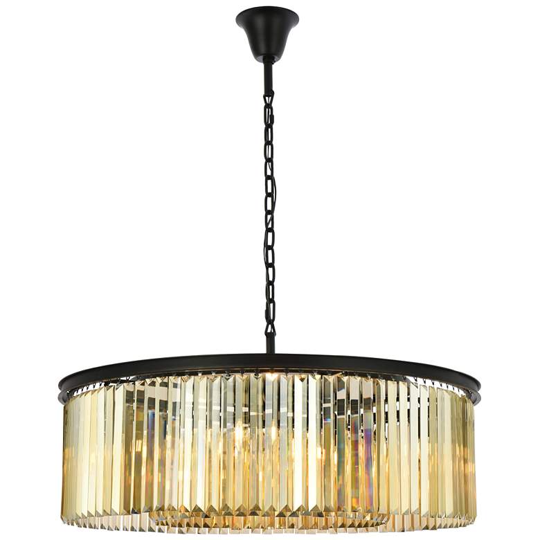 Image 2 Sydney 10 Lt Matte Black Chandelier (Golden Teak)