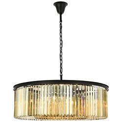 Sydney 10 Lt Matte Black Chandelier (Golden Teak)