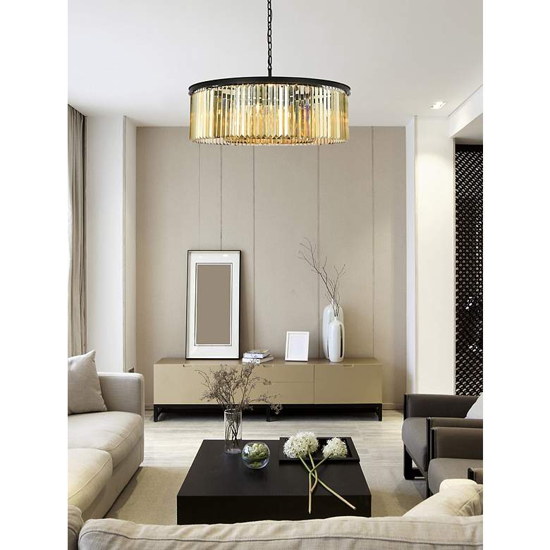 Image 3 Sydney 10 Lt Matte Black Chandelier (Golden Teak) more views