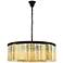 Sydney 10 Lt Matte Black Chandelier Golden Teak