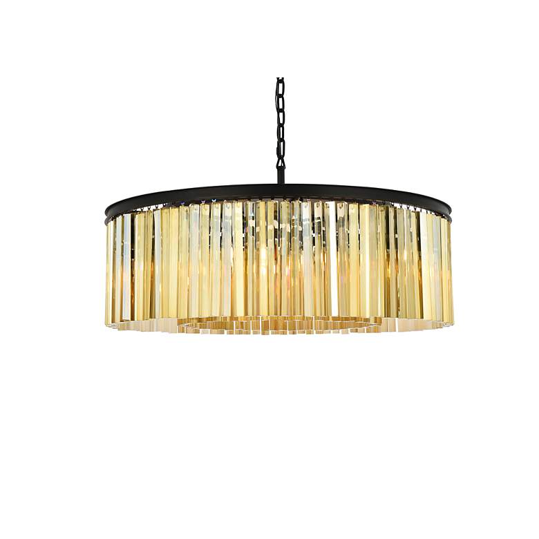 Image 4 Sydney 10 Lt Matte Black Chandelier Golden Teak more views