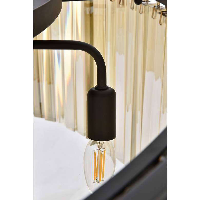 Image 7 Sydney 10 Lt Matte Black Chandelier Golden Teak more views