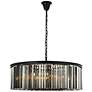 2_Sydney 10 Lt Matte Black Chandelier Silver Shade (Grey)