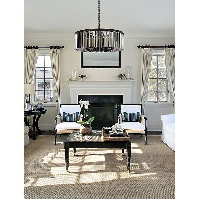 Image 3 Sydney 10 Lt Matte Black Chandelier Silver Shade (Grey) more views