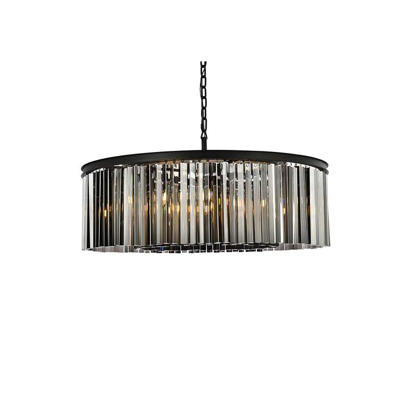 Image 4 Sydney 10 Lt Matte Black Chandelier Silver Shade (Grey) more views