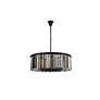 Sydney 10 Lt Matte Black Chandelier Silver Shade (Grey)