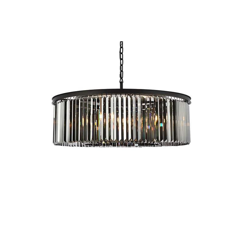 Image 4 Sydney 10 Lt Matte Black Chandelier Silver Shade more views