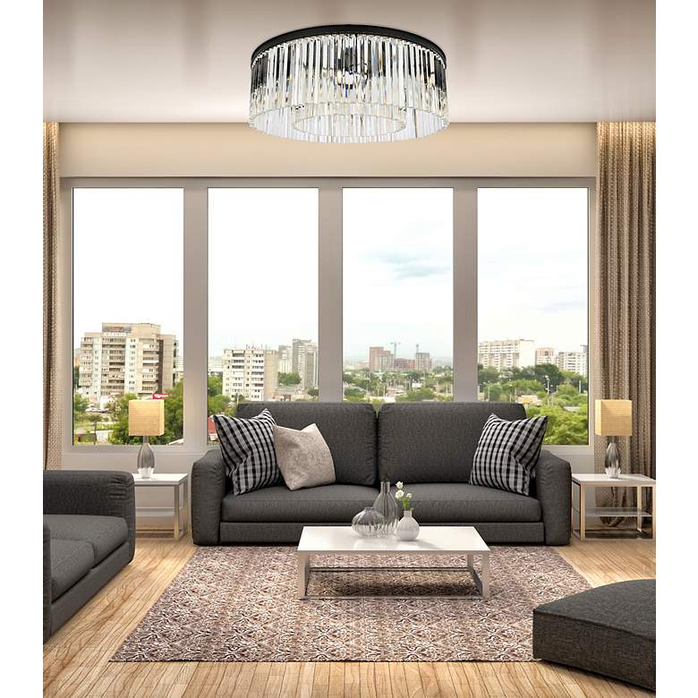Image 3 Sydney 10 Lt Matte Black Flush Mount Clear more views