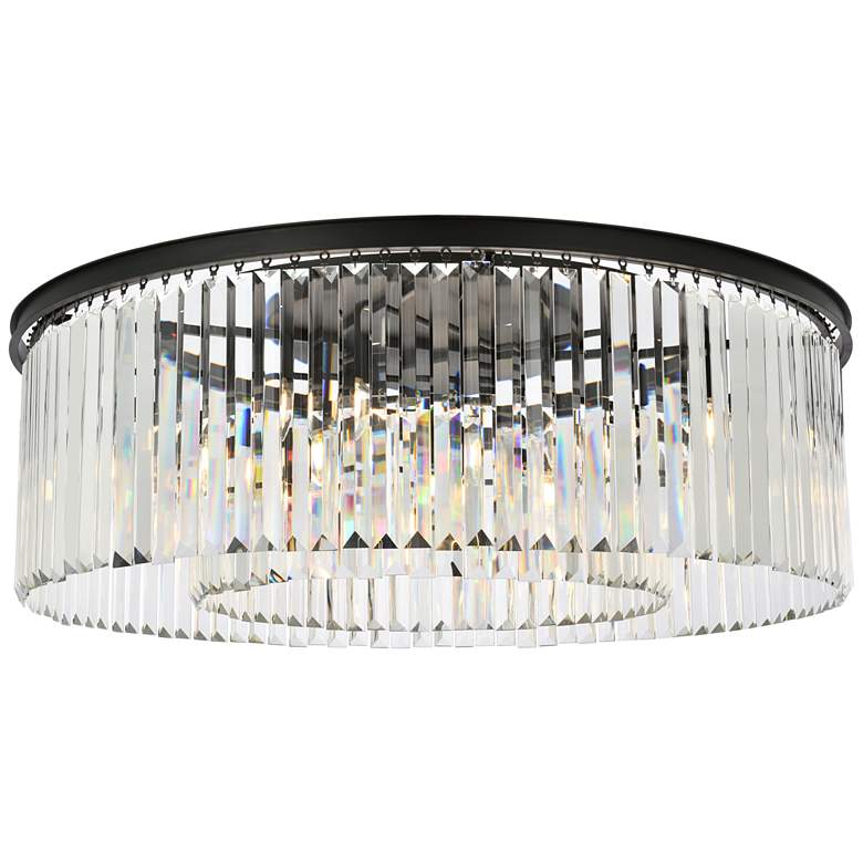 Image 1 Sydney 10 Lt Matte Black Flush Mount Clear