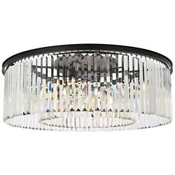 Sydney 10 Lt Matte Black Flush Mount Clear