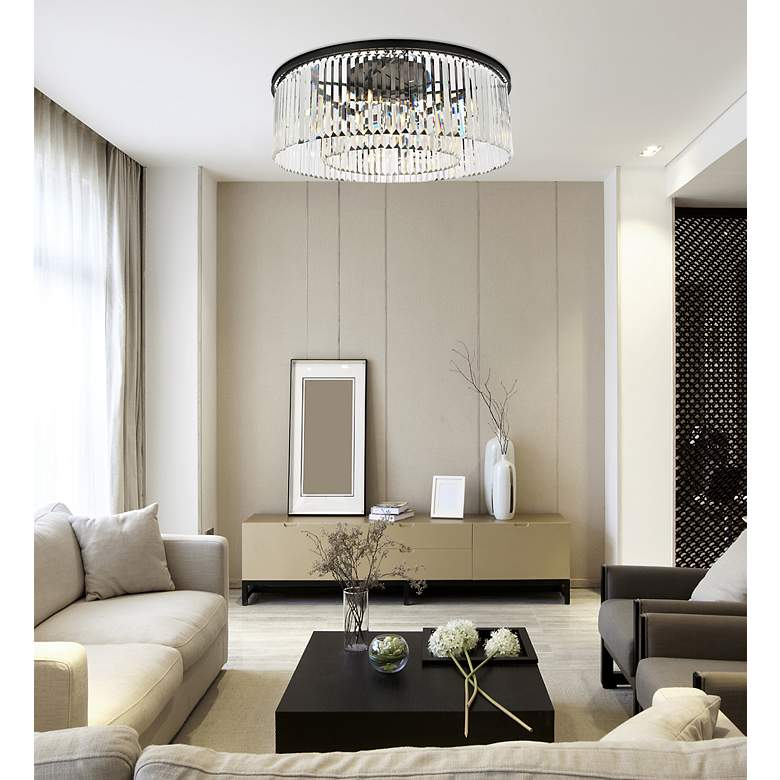 Image 3 Sydney 10 Lt Matte Black Flush Mount Clear more views