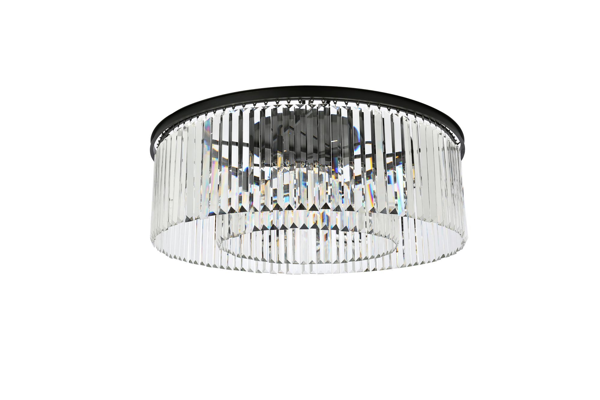 Sydney 10 Lt Matte Black Flush Mount Clear