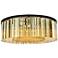 Sydney 10 Lt Matte Black Flush Mount Golden Teak
