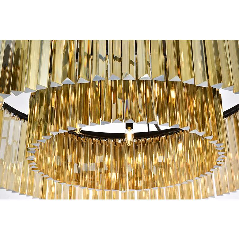 Image 5 Sydney 10 Lt Matte Black Flush Mount Golden Teak more views