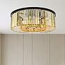 1_Sydney 10 Lt Matte Black Flush Mount Golden Teak